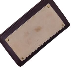 India Hicks Take Out double-zip wallet in Burgundy and Cream leather